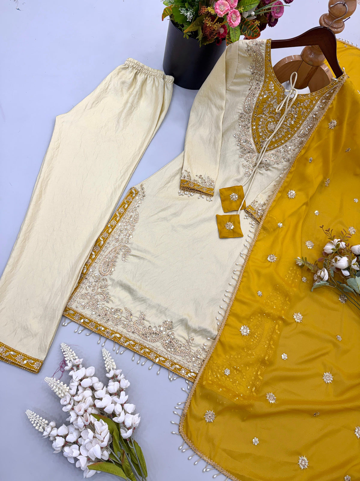 Designer Premium Ronald Silk Party Wear Suit Set