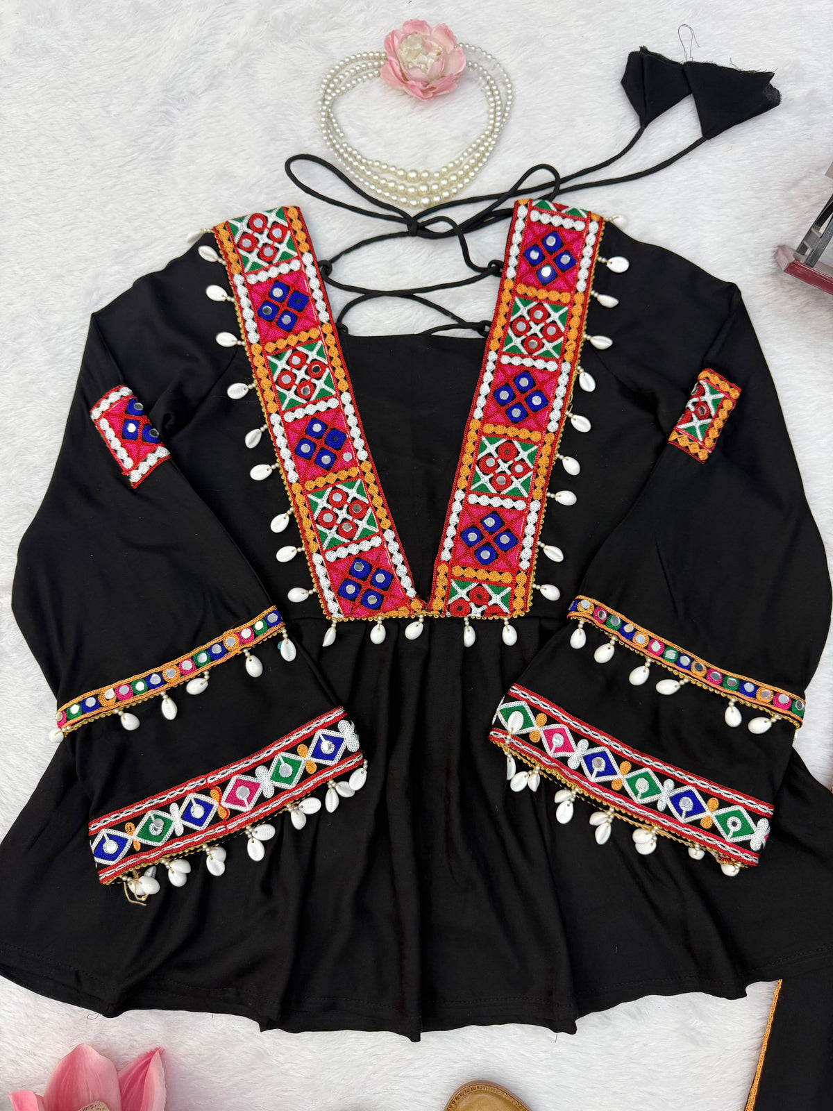 Reyon Silk Embroidery Thread With Real Mirror Detailing & Kodi work Palazzo Set