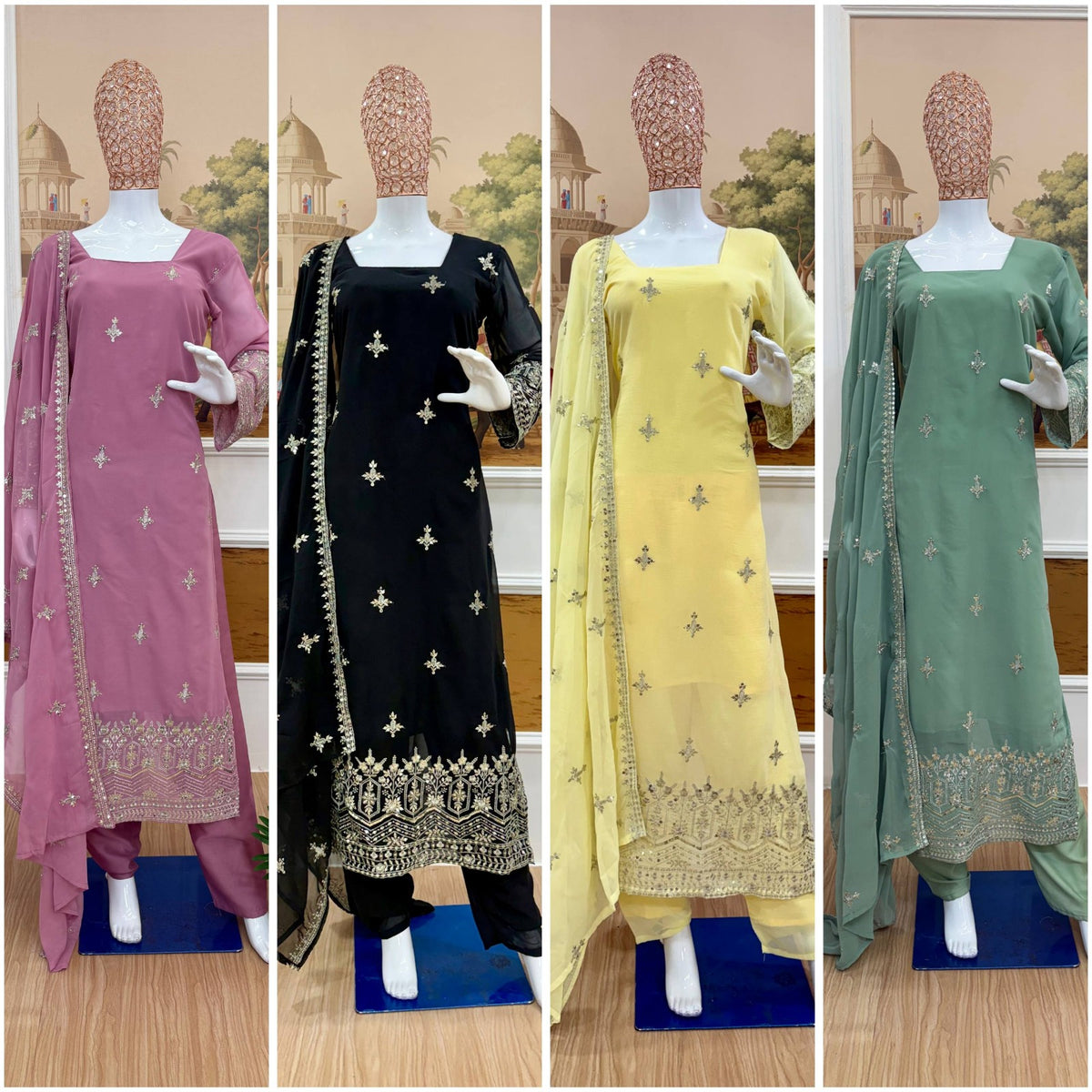 Prettiest Corset Back Kurta Set With Embroidery Work