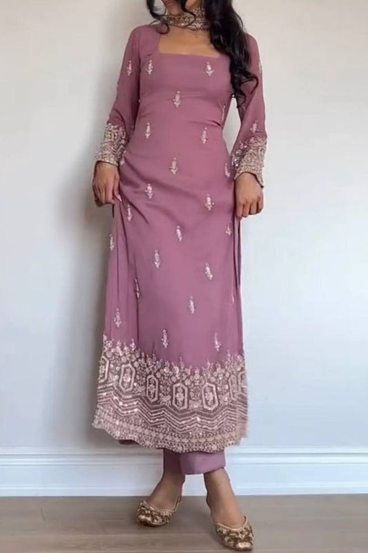 Prettiest Corset Back Kurta Set With Embroidery Work