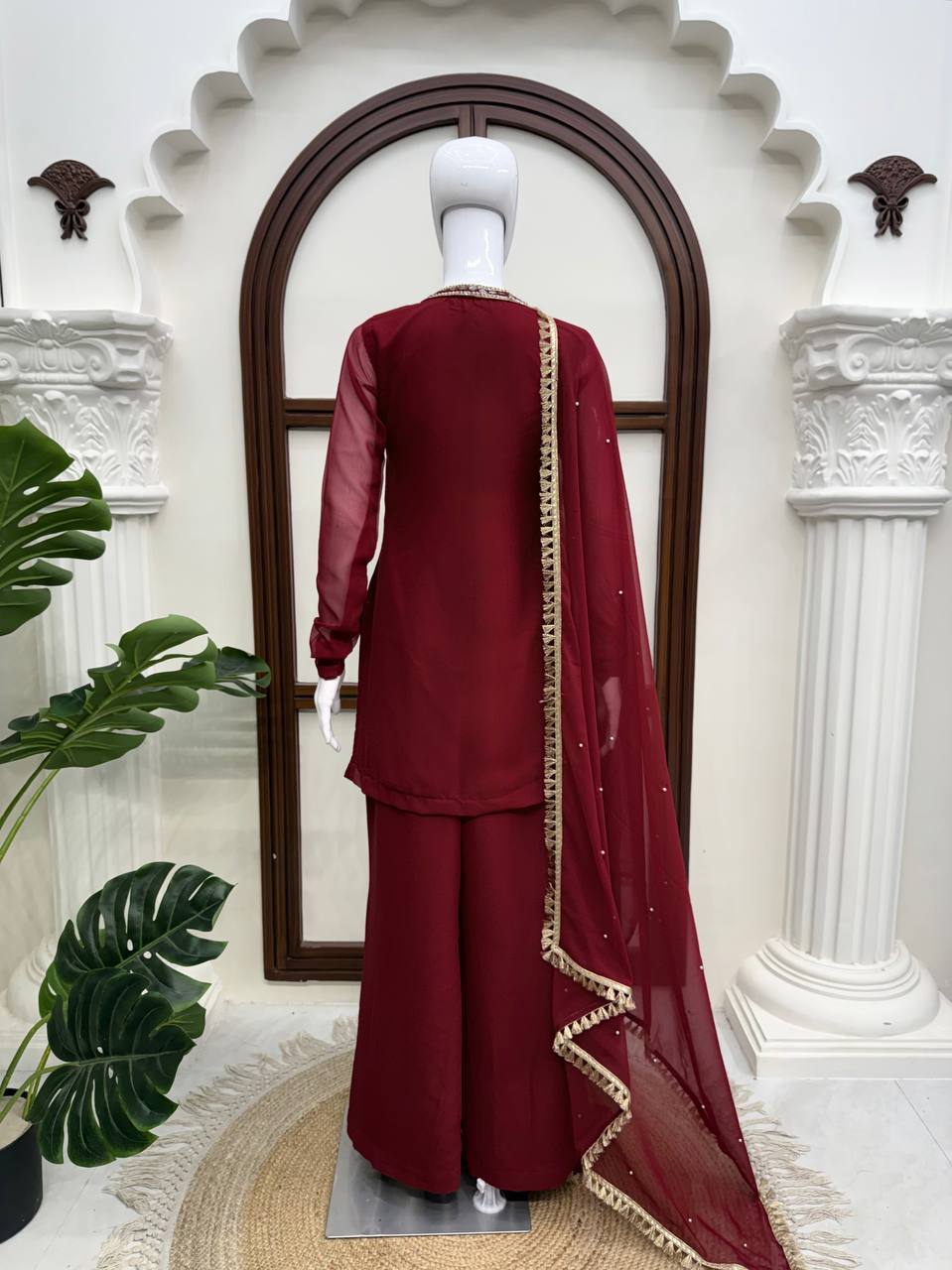 Premium Handwork With Real Mirror Work Designer Palazzo Set