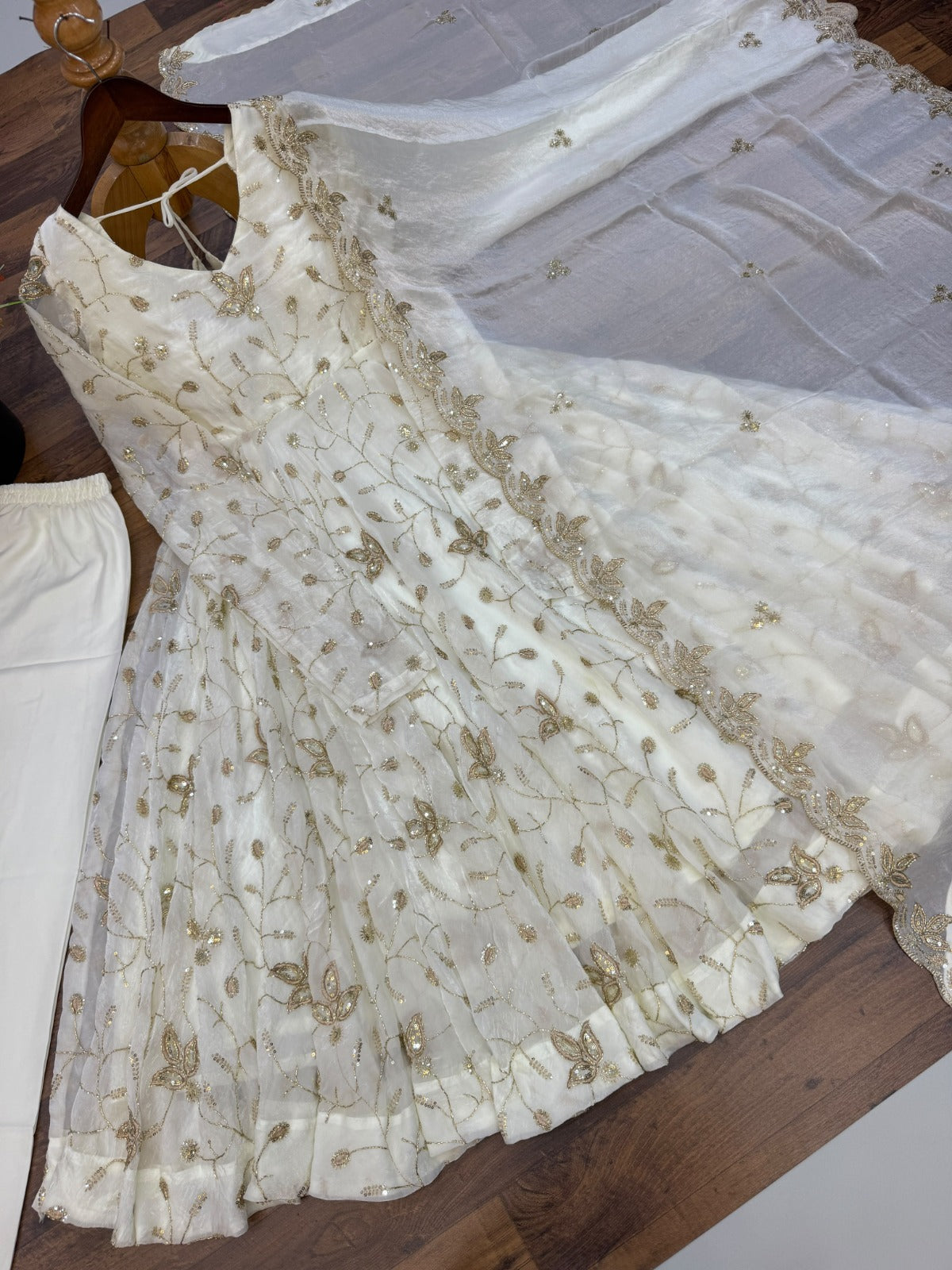 Exclusive Trending Designer Gown with Heavy sequence embroidery work Dupatta