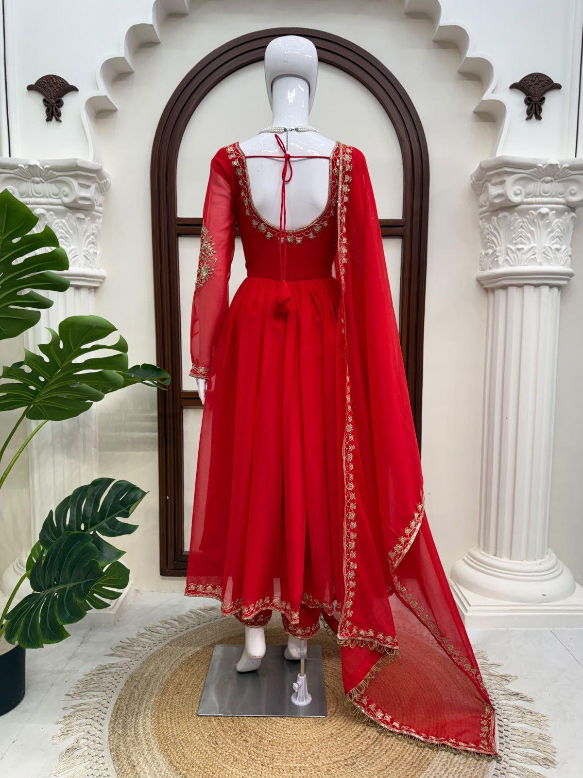 Designer Faux Georgette Thread & Sequence Work Anarkali Suit