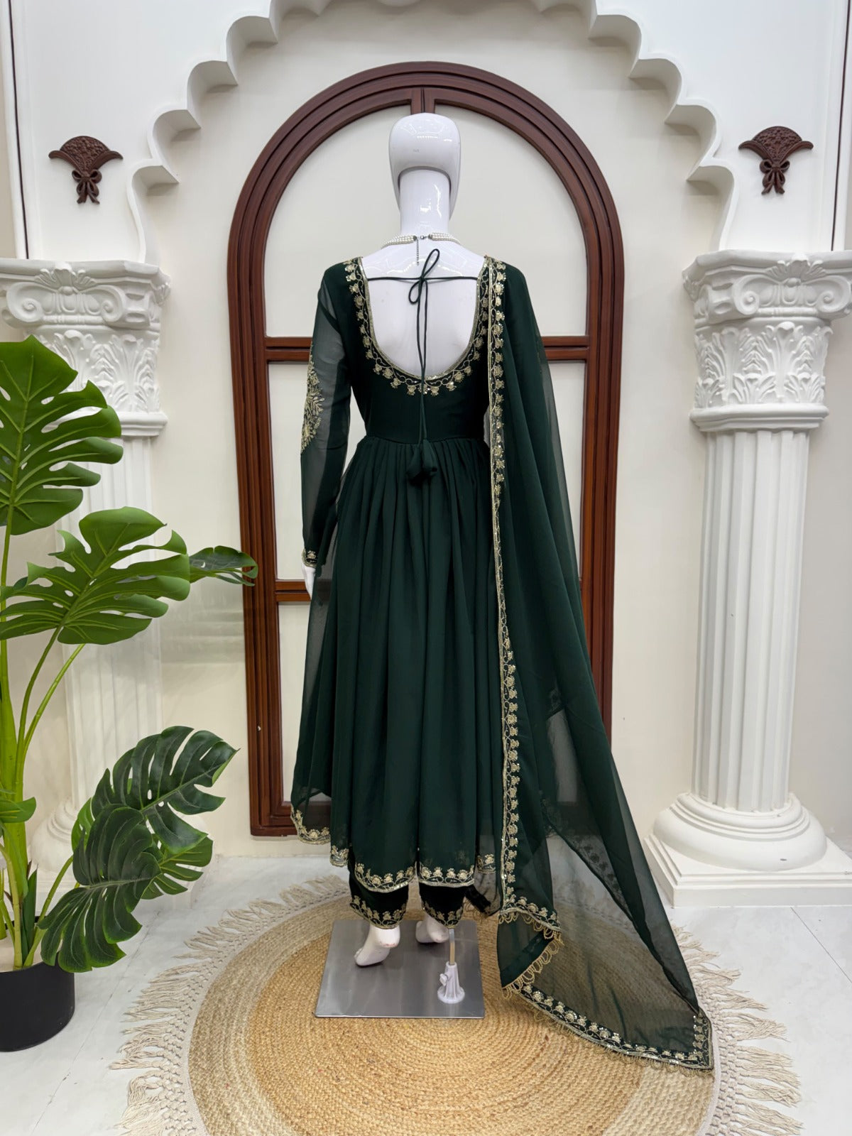 Designer Faux Georgette Thread & Sequence Work Anarkali Suit