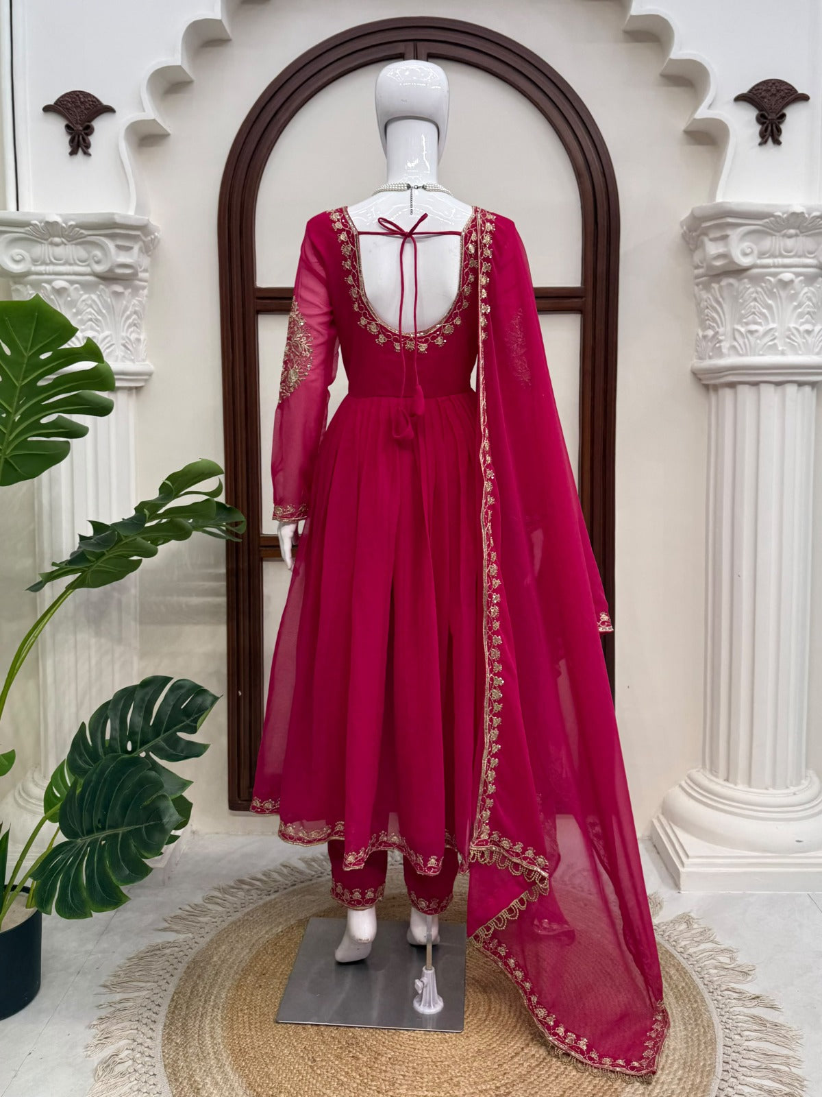 Designer Faux Georgette Thread & Sequence Work Anarkali Suit