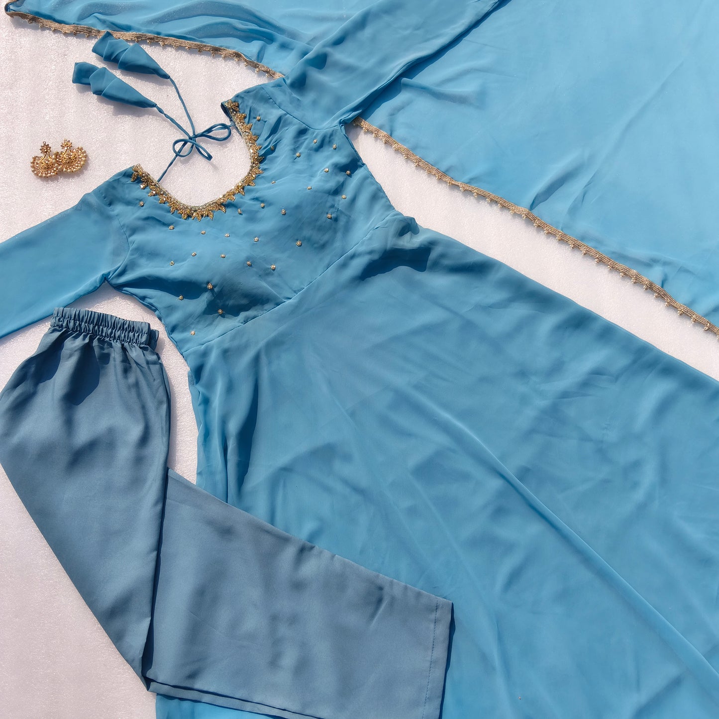 Presenting Party Wear Designer handwork Anarkali Suit Set