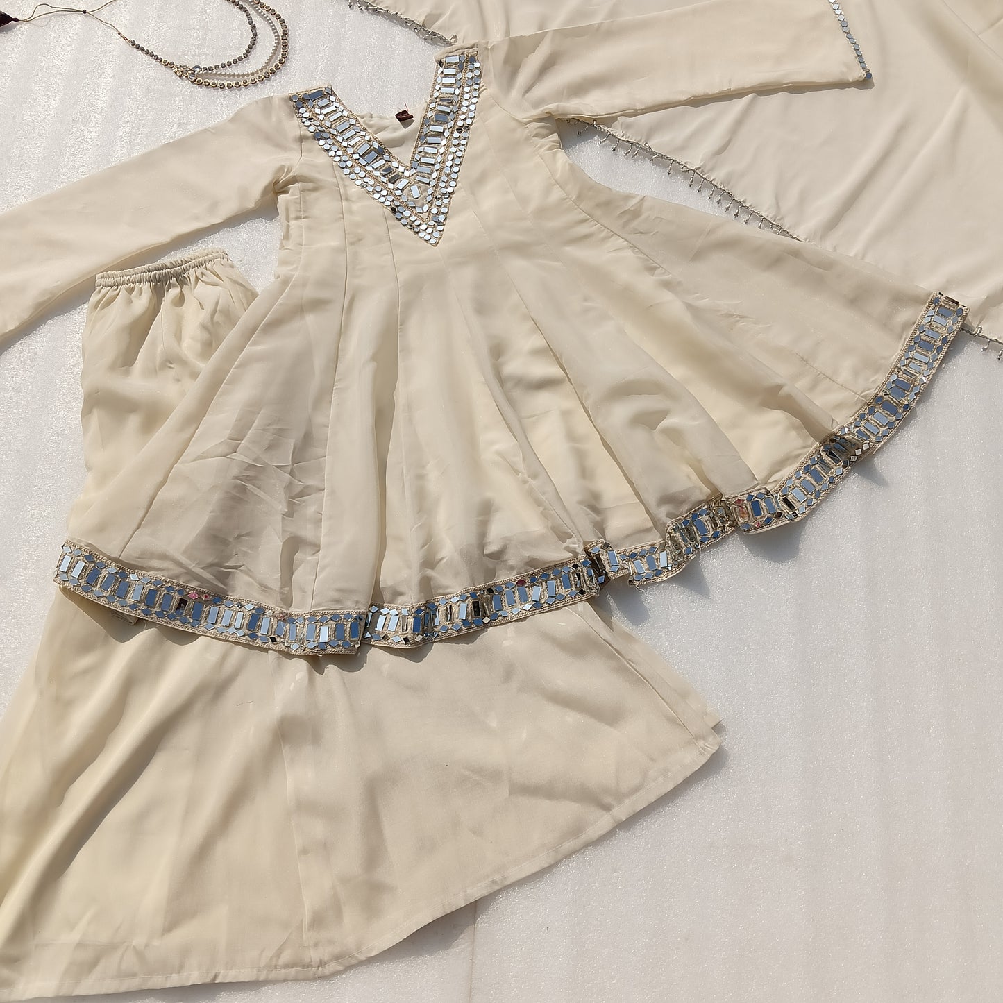 Instagram's Most Viral Super Hit Kediya Style Real Mirror Work Palazzo Set