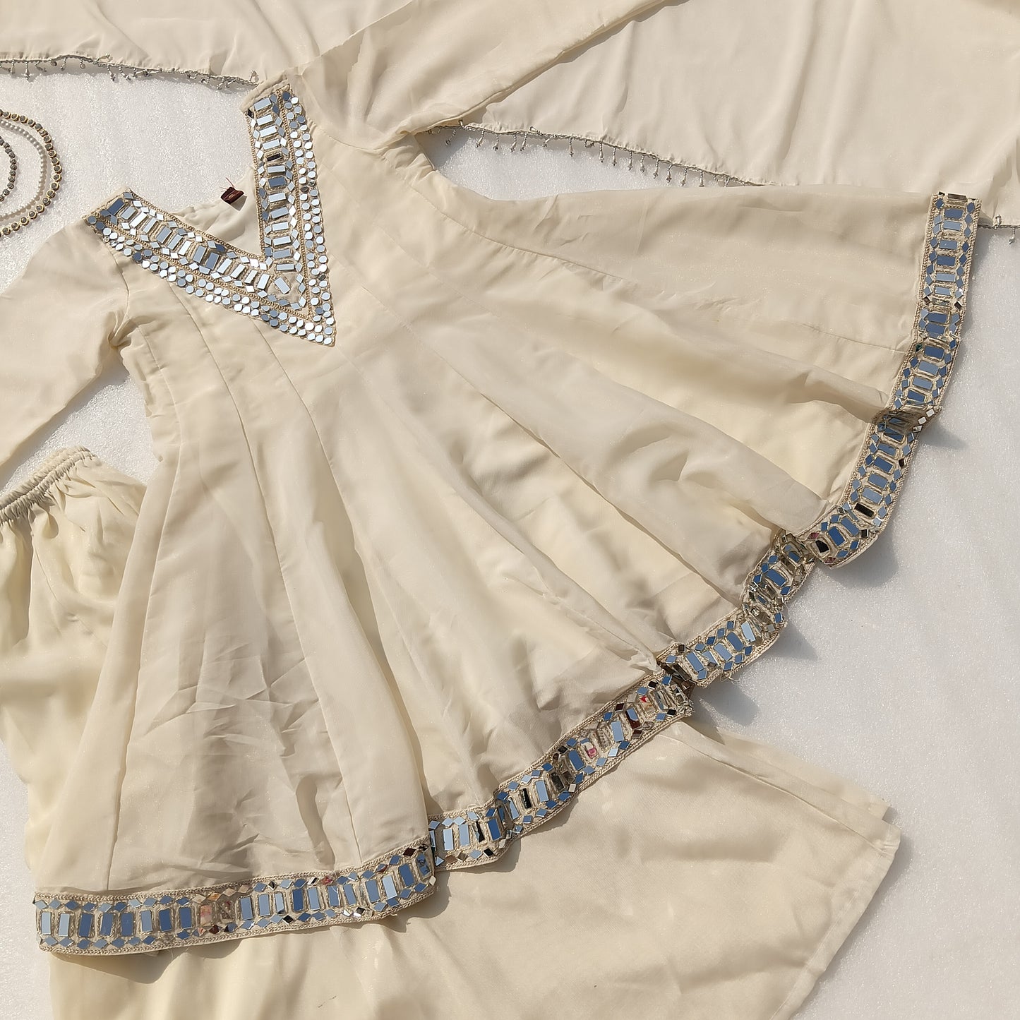 Instagram's Most Viral Super Hit Kediya Style Real Mirror Work Palazzo Set