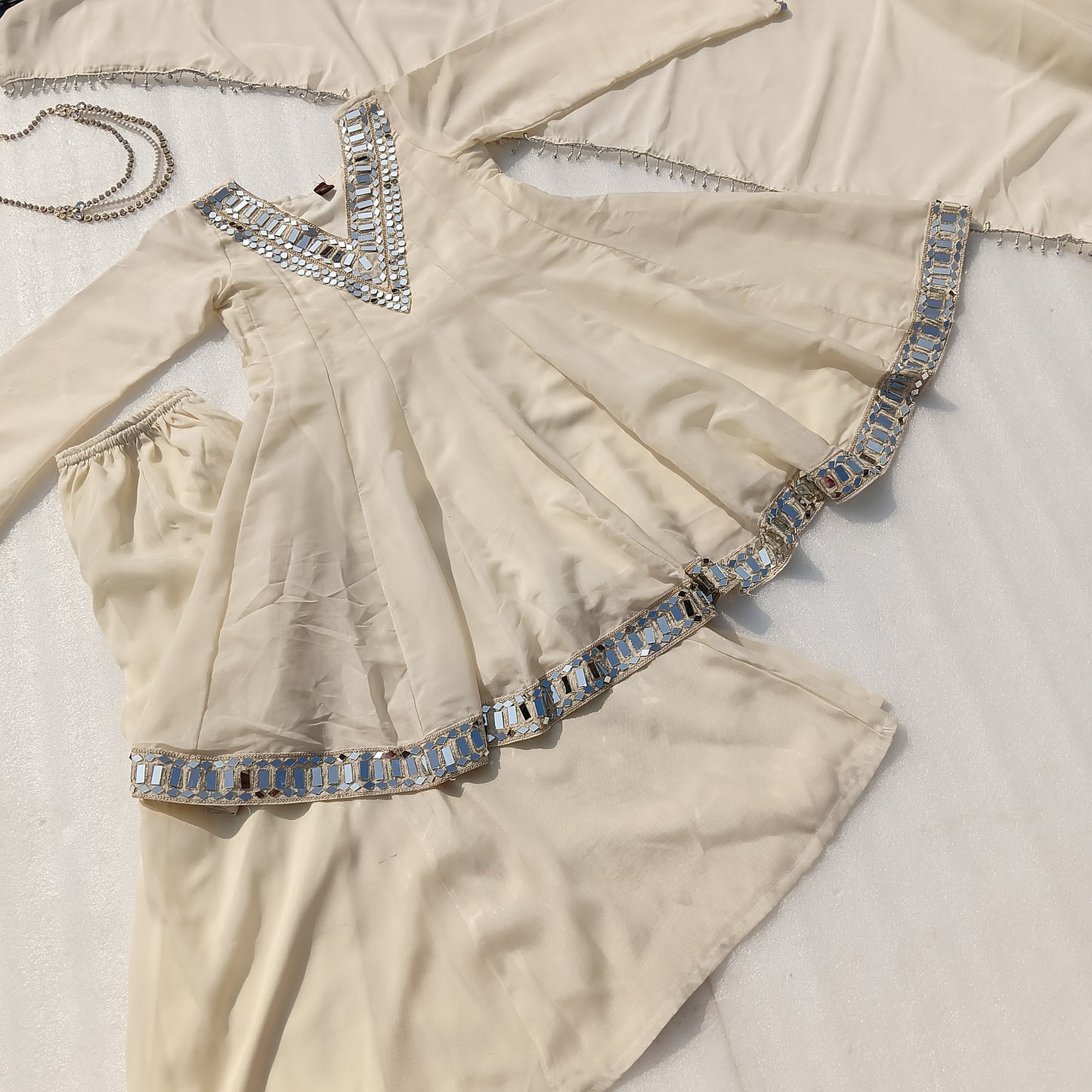 Instagram's Most Viral Super Hit Kediya Style Real Mirror Work Palazzo Set