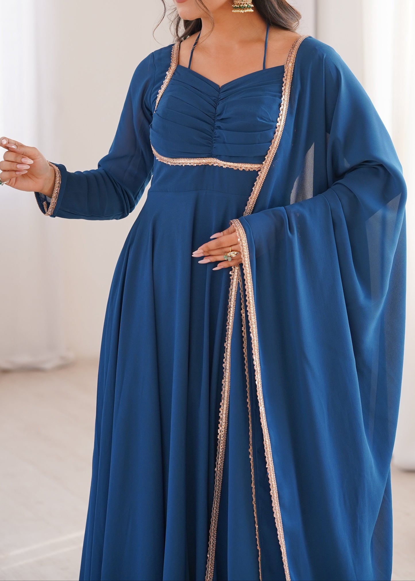 Presenting New Designer 7 Meter Huge Flare Anarkali Gown With Dupatta