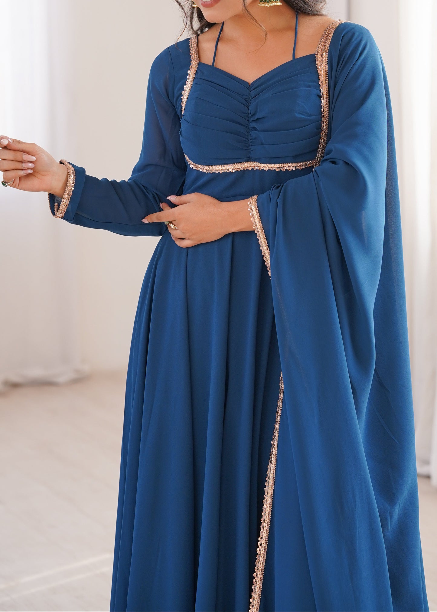 Presenting New Designer 7 Meter Huge Flare Anarkali Gown With Dupatta