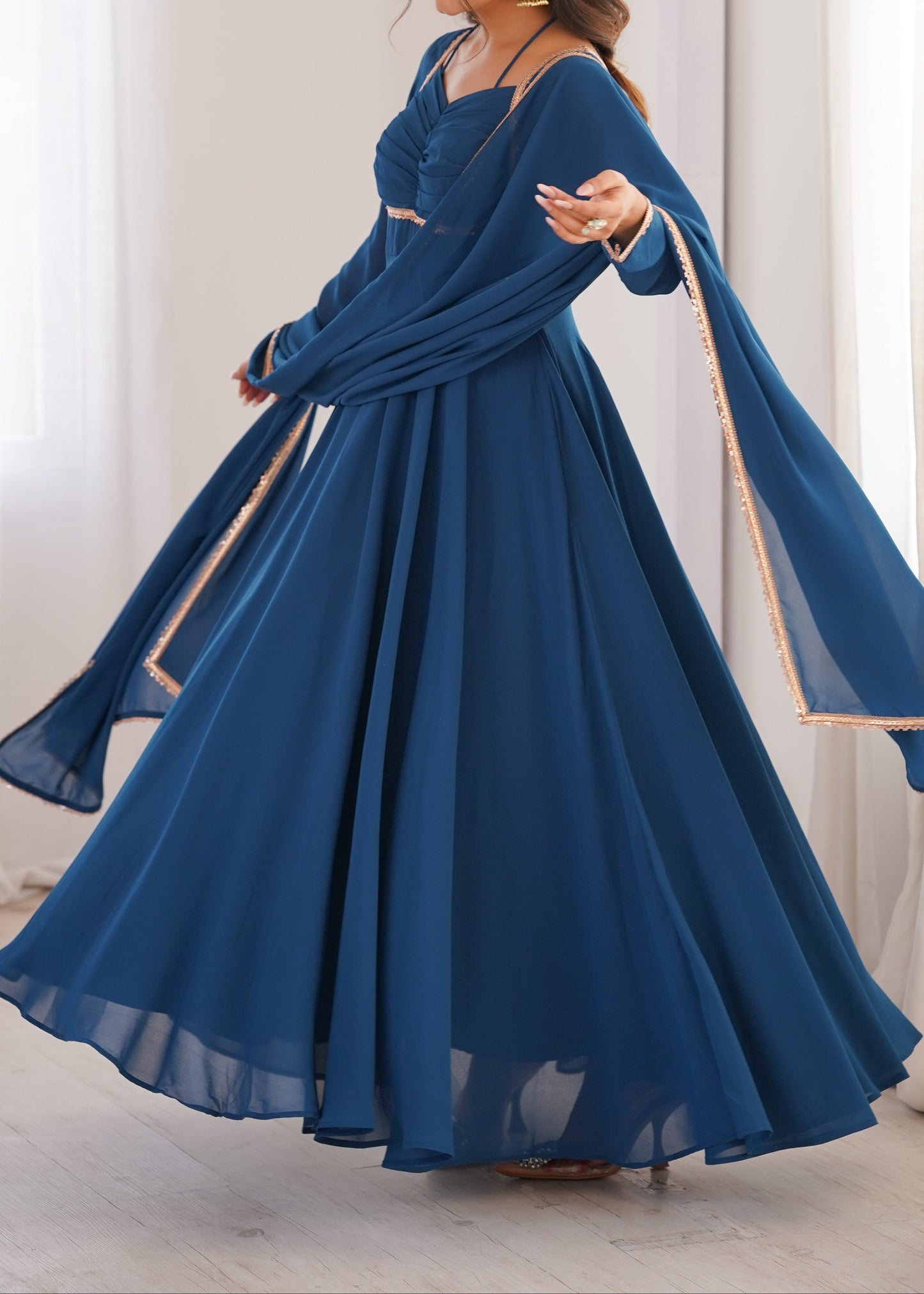 Presenting New Designer 7 Meter Huge Flare Anarkali Gown With Dupatta
