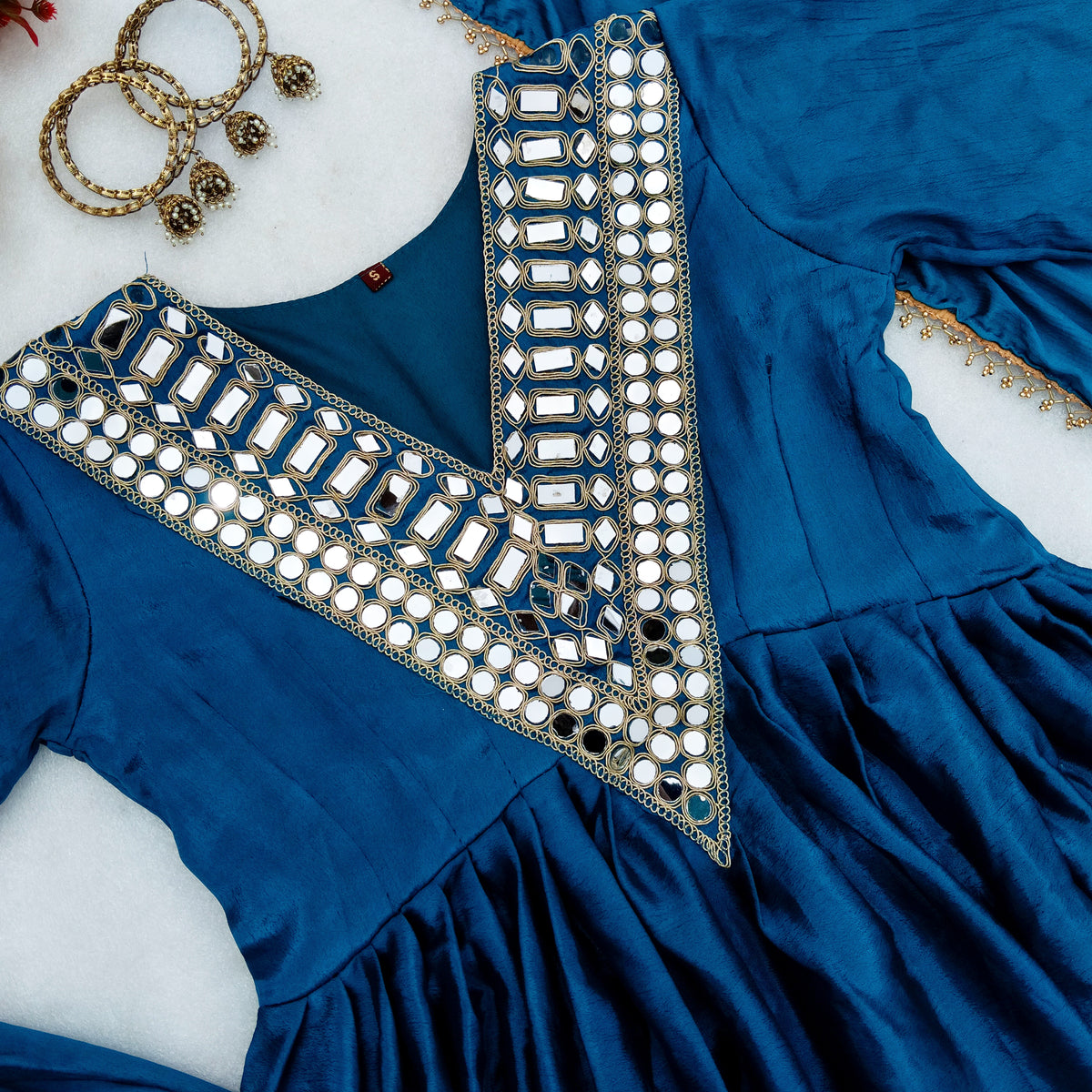 Viral Designer Real Mirror Work Party Wear Outfit