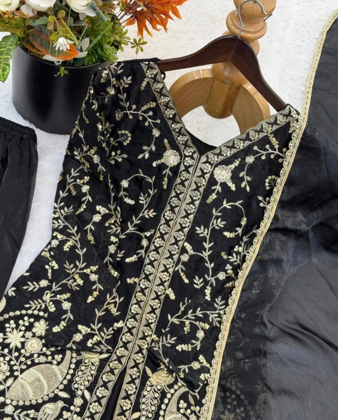 New Party Wear Look Pure Heavy Fendy Silk Top Sharara & Dupatta Set