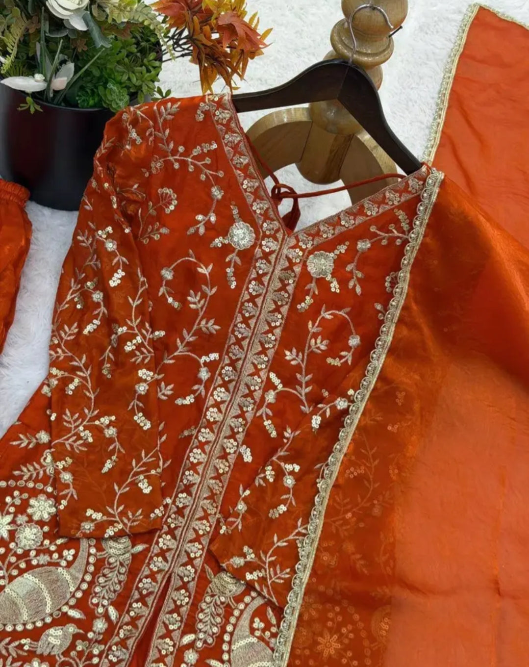 New Party Wear Look Pure Heavy Fendy Silk Top Sharara & Dupatta Set