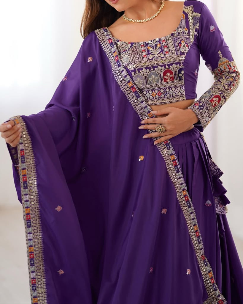 Wedding Special Coding Dori With Thread & Sequence Work Lehenga Choli