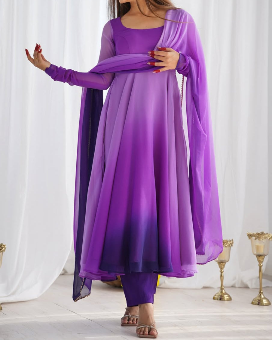 Most Trendy Padding Fabric Fully Flair Anarkali Set