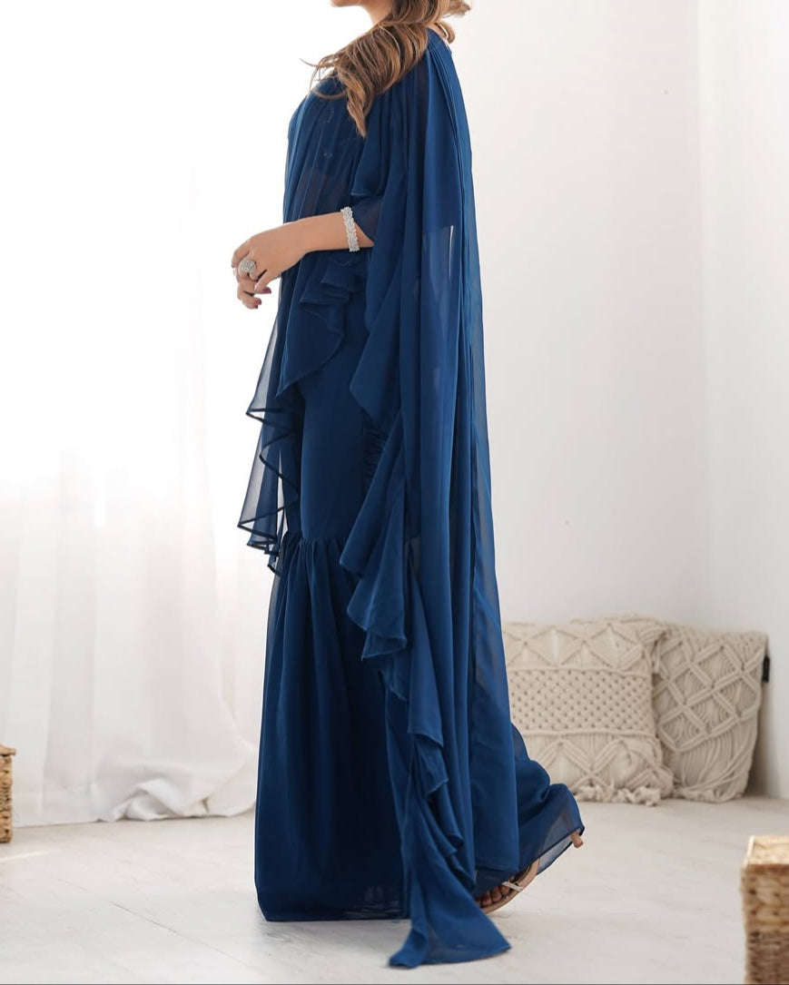 Ready to Wear Sharara Saree With Stitched Blouse