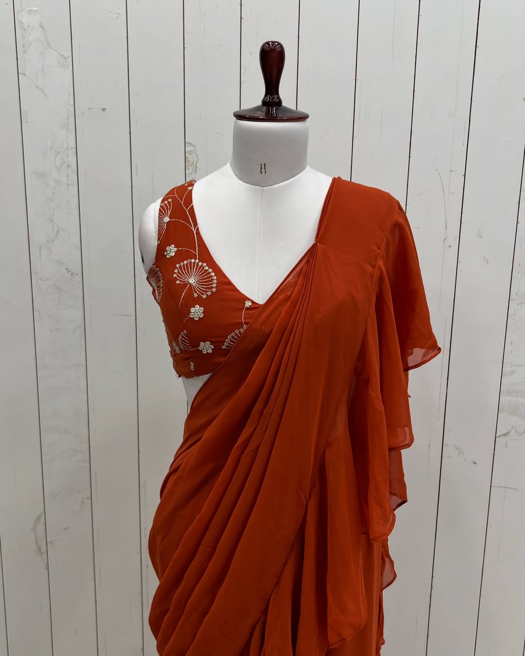 Ready to Wear Sharara Saree With Stitched Blouse