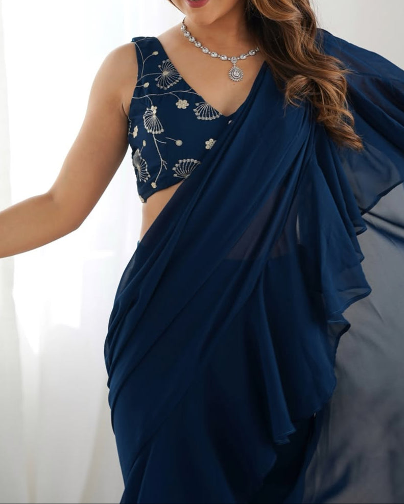 Ready to Wear Sharara Saree With Stitched Blouse