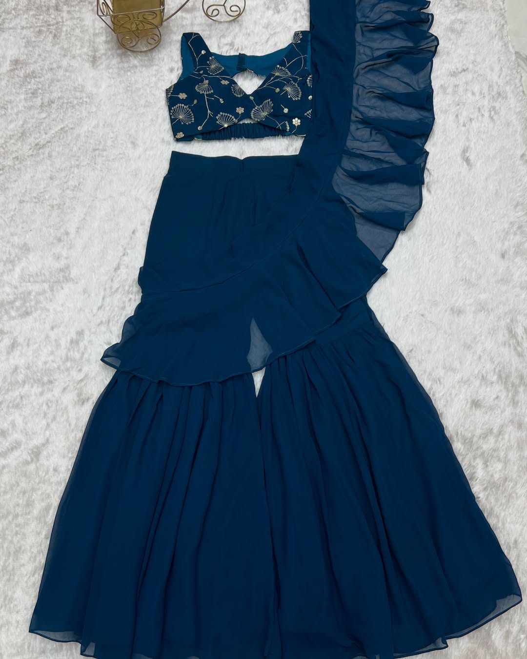 Ready to Wear Sharara Saree With Stitched Blouse