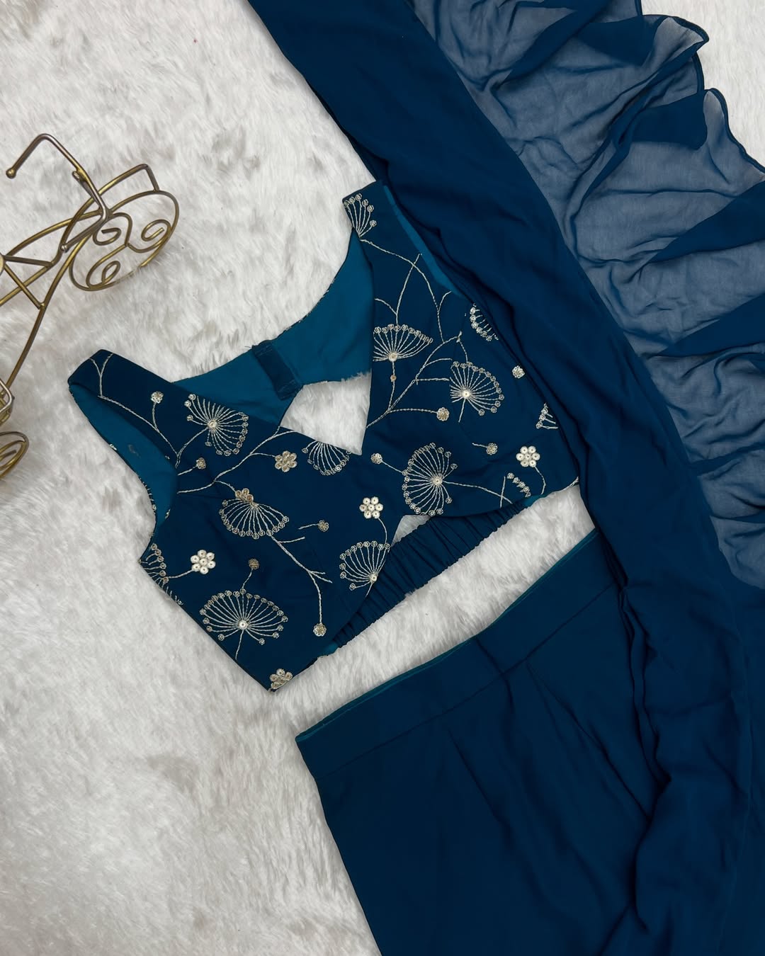 Ready to Wear Sharara Saree With Stitched Blouse