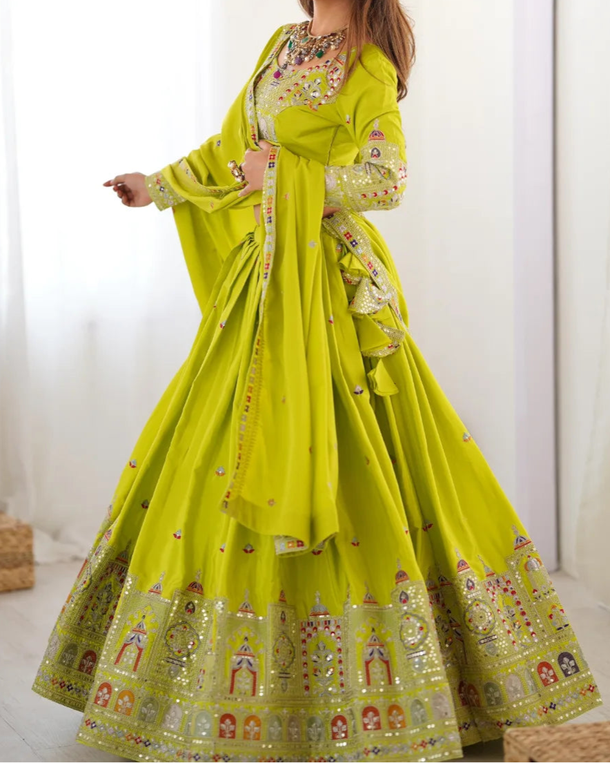 Wedding Special Coding Dori With Thread & Sequence Work Lehenga Choli