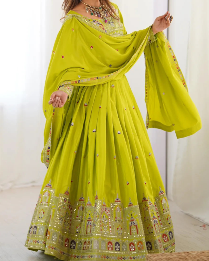 Wedding Special Coding Dori With Thread & Sequence Work Lehenga Choli