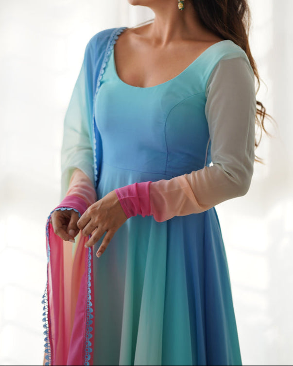 Most Trendy Padding Fabric Fully Flair Anarkali Set