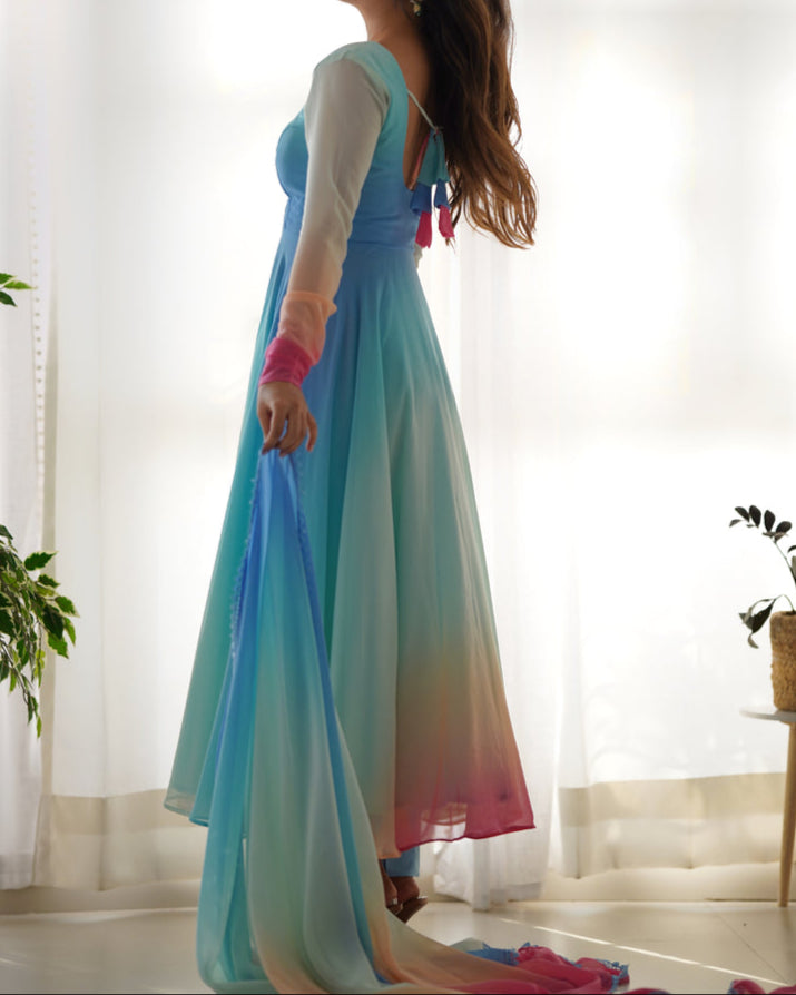 Most Trendy Padding Fabric Fully Flair Anarkali Set