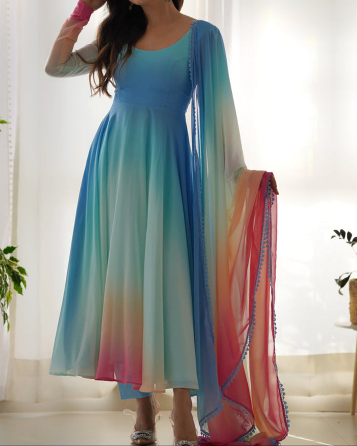 Most Trendy Padding Fabric Fully Flair Anarkali Set