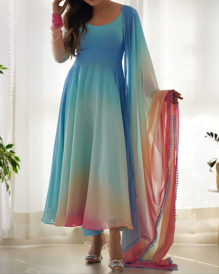 Most Trendy Padding Fabric Fully Flair Anarkali Set