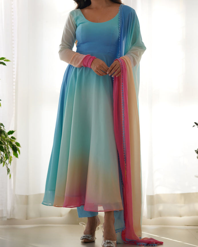 Most Trendy Padding Fabric Fully Flair Anarkali Set