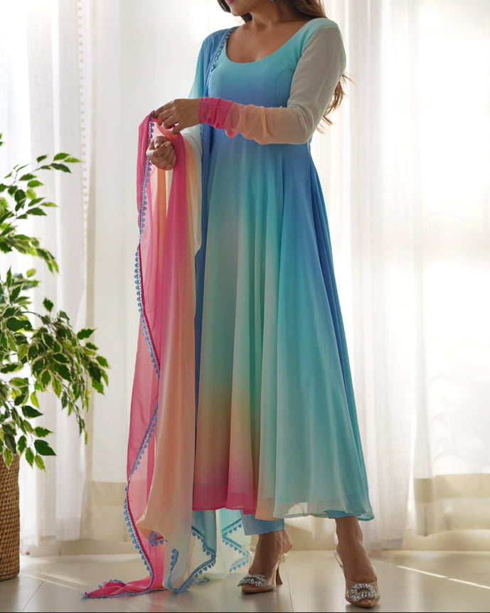 Most Trendy Padding Fabric Fully Flair Anarkali Set