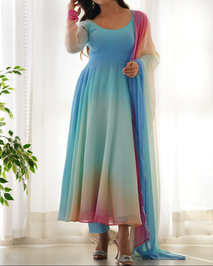 Most Trendy Padding Fabric Fully Flair Anarkali Set