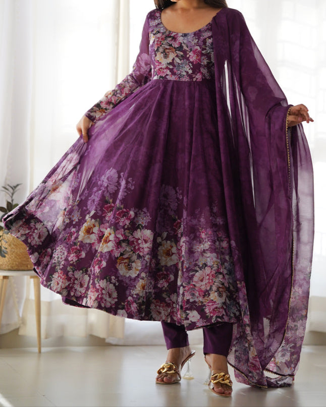 Pure Soft Georgette Anarkali Suit Set