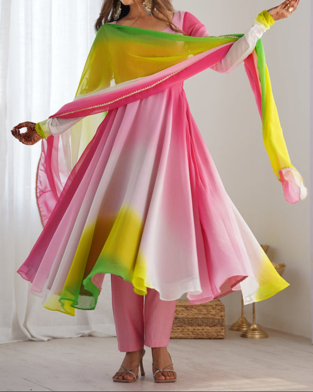 Most Trendy Padding Fabric Fully Flair Anarkali Set