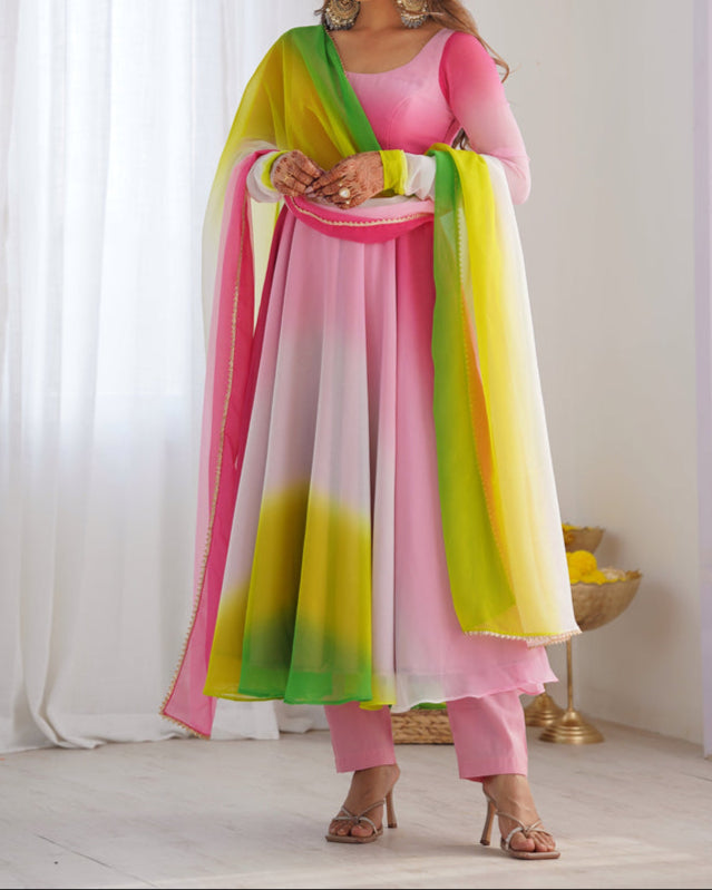 Most Trendy Padding Fabric Fully Flair Anarkali Set