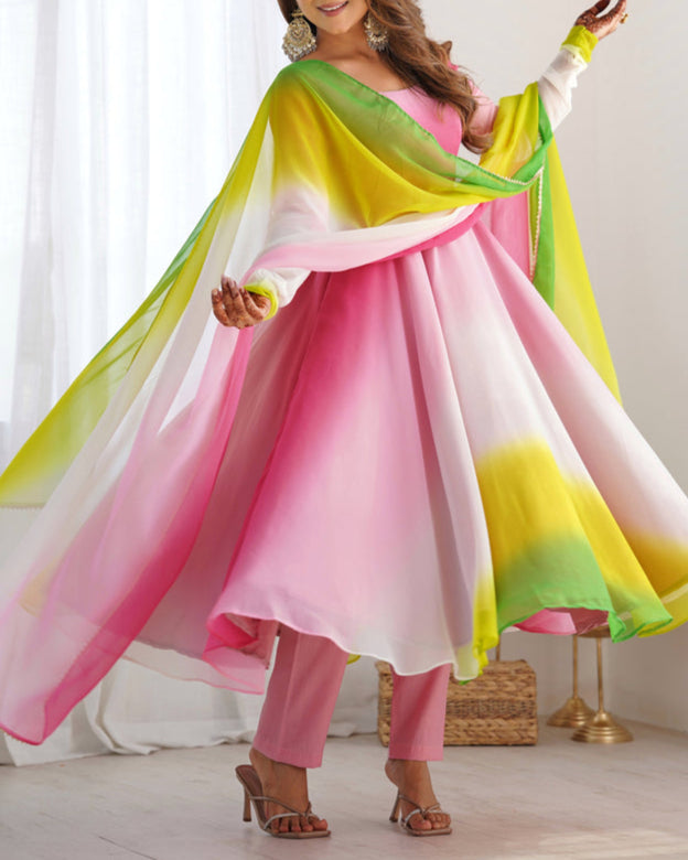 Most Trendy Padding Fabric Fully Flair Anarkali Set