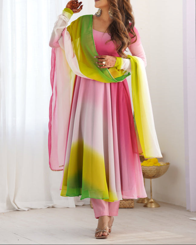 Most Trendy Padding Fabric Fully Flair Anarkali Set