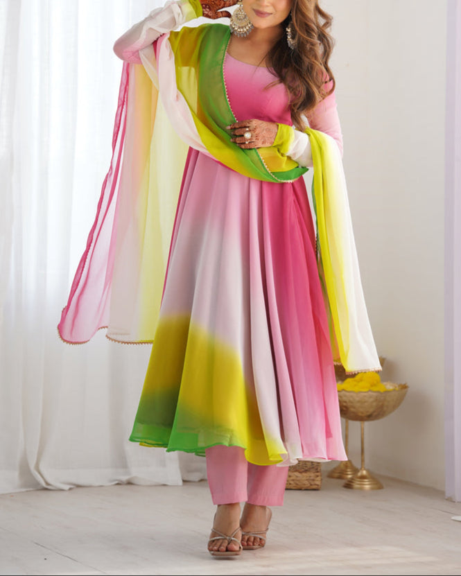 Most Trendy Padding Fabric Fully Flair Anarkali Set