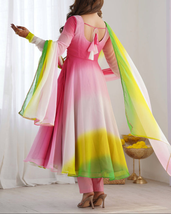 Most Trendy Padding Fabric Fully Flair Anarkali Set