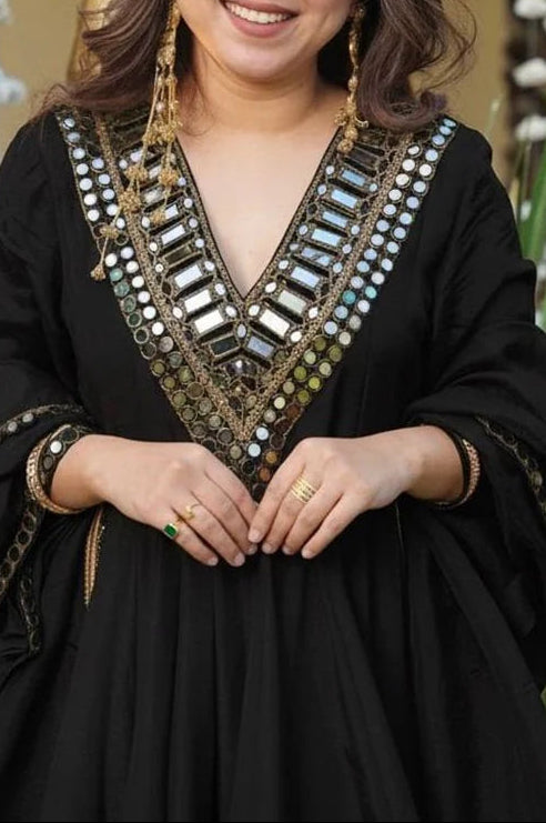 Instagram's Most Viral Super Hit Kediya Style Real Mirror Work Palazzo Set