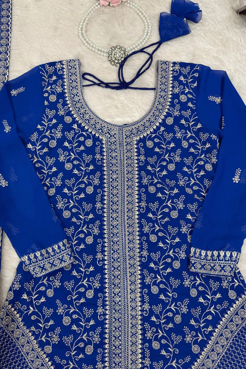Premium Faux Georgette Embroidery with Sequin & Thread Detailing Outfit