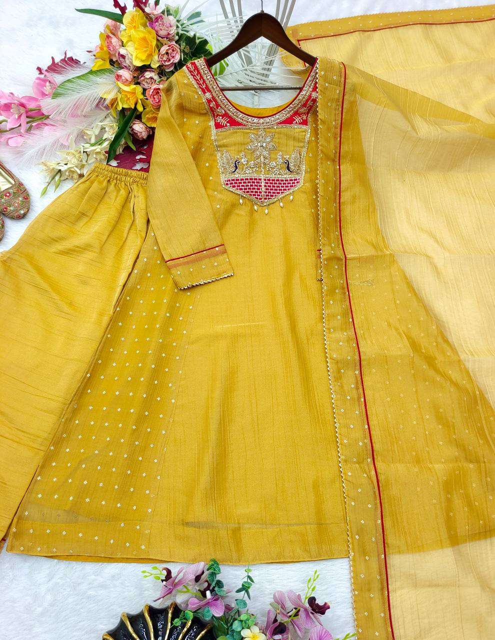 Silk Sequence Embroidery Designer Festive Wear Ladies Suit