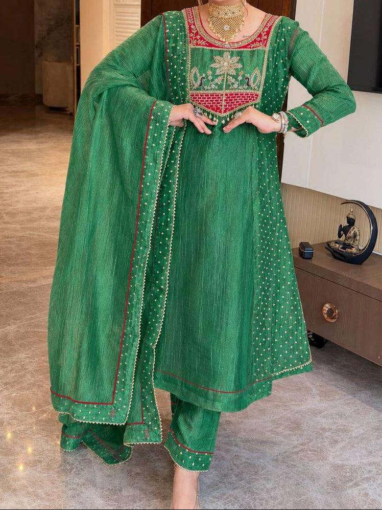 Silk Sequence Embroidery Designer Festive Wear Ladies Suit